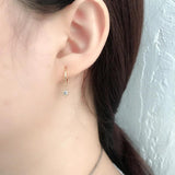 Octagonal Star 925 Silver Earrings INS Star Drop Earrings