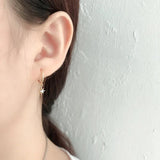 Octagonal Star 925 Silver Earrings INS Star Drop Earrings