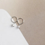 Octagonal Star 925 Silver Earrings INS Star Drop Earrings