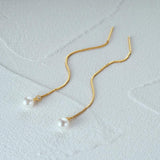 Tassel Pearls Sterling Silver Women Earrings Drop Wedding Party Jewelry