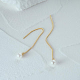 Tassel Pearls Sterling Silver Women Earrings Drop Wedding Party Jewelry