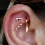 Tassel Crystal 925 Silver Earring Drop Earrings Fine Jewelry Christmas
