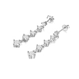 925 Silver Plated Zircon Drop Earrings for Women Wedding CZ Jewelry