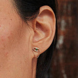 Angel Eyes 925 Silver Earrings Emerald Fine Jewelry Aretes 18K