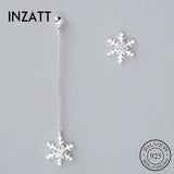 Bohemia Asymmetry Crystal Snowflake Dangle Drop Earrings