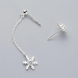 Bohemia Asymmetry Crystal Snowflake Dangle Drop Earrings