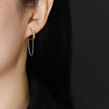 925 Silver Zirconia Tassel Ear Buckle Women Earrings