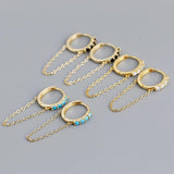 925 Silver Zirconia Tassel Ear Buckle Women Earrings