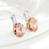 925 Silver Zircon Gemstone Drop Earrings for Women Wedding