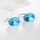925 Silver Zircon Gemstone Drop Earrings for Women Wedding
