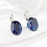 925 Silver Zircon Gemstone Drop Earrings for Women Wedding