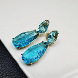 CZ Water-drop Drop Earrings Bridal Jewelry Summer