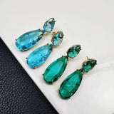 CZ Water-drop Drop Earrings Bridal Jewelry Summer