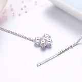 925 Silver CZ Butterfly Tassel Dangle Earrings