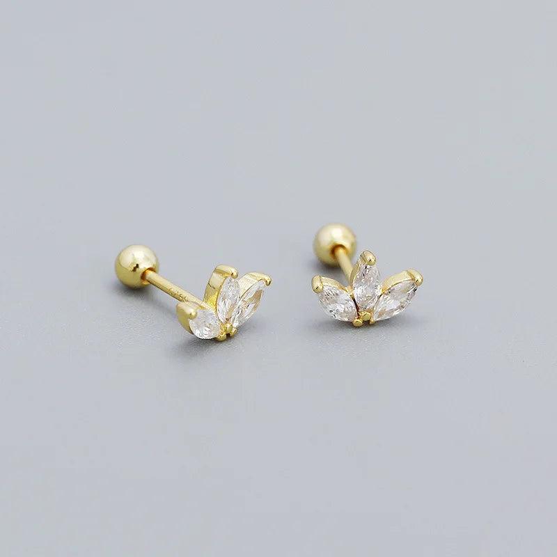 925 Silver Clear Zircon Drop Earrings for Women Geometric Horse eye CZ Jewelry