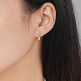 925 Silver Water Drop CZ Stud Earrings