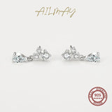 925 Silver Water Drop CZ Stud Earrings
