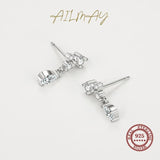 925 Silver Water Drop CZ Stud Earrings