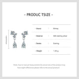 925 Silver Water Drop CZ Stud Earrings