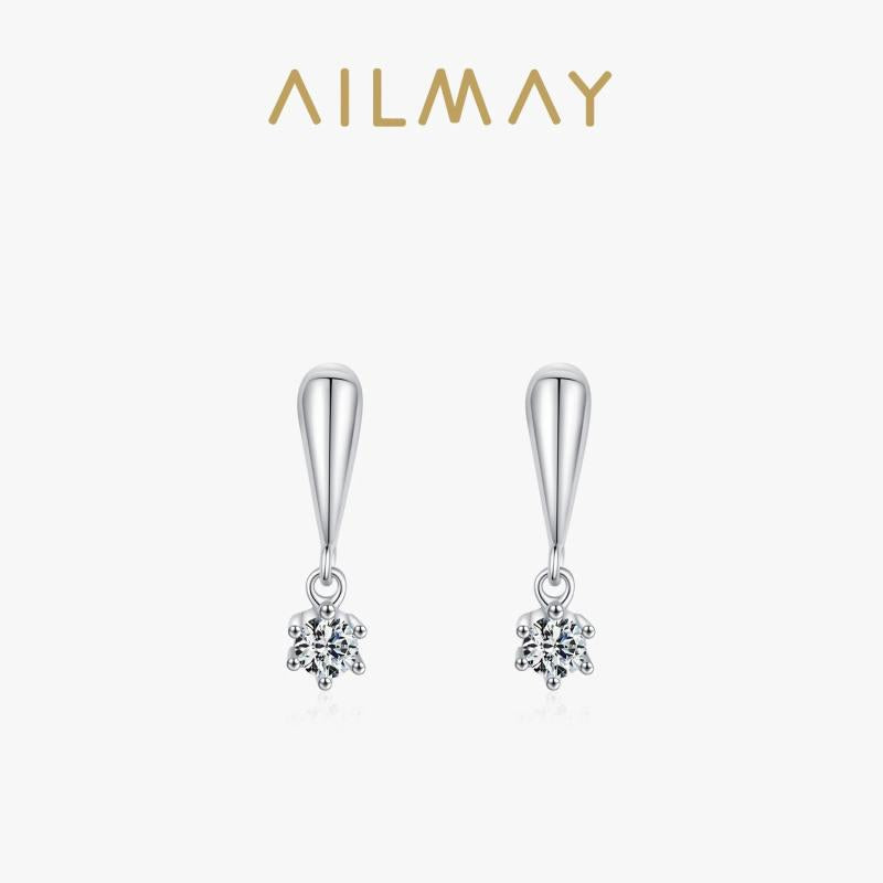 925 Silver Cubic Zirconia Stud Earrings Wedding Jewelry