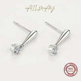 925 Silver Cubic Zirconia Stud Earrings Wedding Jewelry