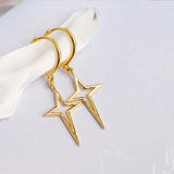 925 Silver Geometric Cross Drop Earrings Silver Fine Jewelry