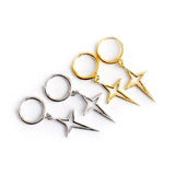 925 Silver Geometric Cross Drop Earrings Silver Fine Jewelry
