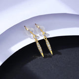 925 Silver Golden Pea Pod Zircon Drop Earrings for Women