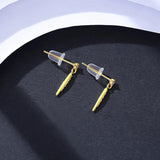 925 Silver Golden Pea Pod Zircon Drop Earrings for Women