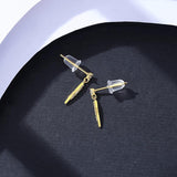 925 Silver Golden Pea Pod Zircon Drop Earrings for Women