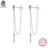 925 Sterling Silver Dangle Chains Earrings for Women Drop Earings