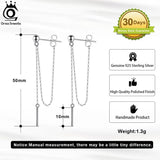 925 Sterling Silver Dangle Chains Earrings for Women Drop Earings