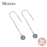 Sapphire Tassel Drop Earrings 925 Sterling Silver Jewelry