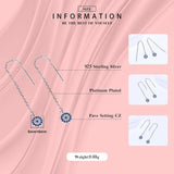 Sapphire Tassel Drop Earrings 925 Sterling Silver Jewelry