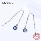 Sapphire Tassel Drop Earrings 925 Sterling Silver Jewelry