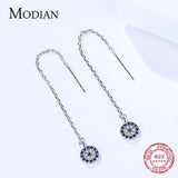 Sapphire Tassel Drop Earrings 925 Sterling Silver Jewelry