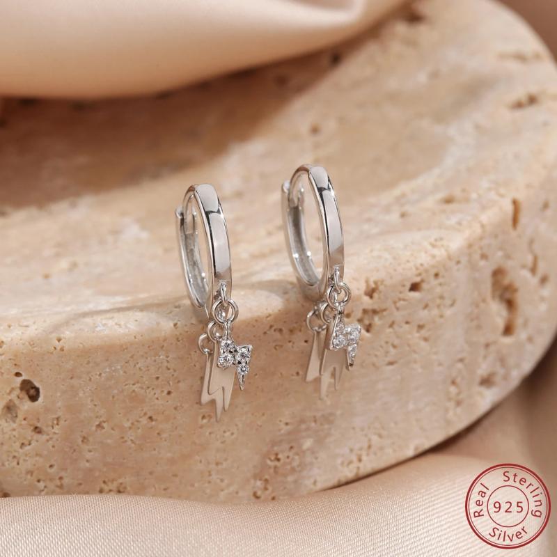 925 Silver Lightning Earrings for Girls