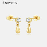 925 Sterling Silver Water Drop Stud Earrings - Fine Jewelry