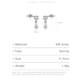 925 Sterling Silver Water Drop Stud Earrings - Fine Jewelry