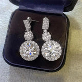 Zircon Dangle Earrings 925 Silver for Women
