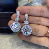 Zircon Dangle Earrings 925 Silver for Women