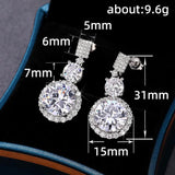 Zircon Dangle Earrings 925 Silver for Women