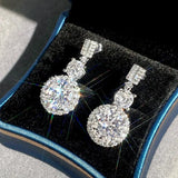 Zircon Dangle Earrings 925 Silver for Women