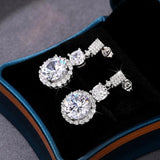 Zircon Dangle Earrings 925 Silver for Women