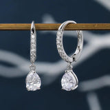 Water Drop AAAAA Zircon Dangle Earring 925 Sterling Silver Jewelry