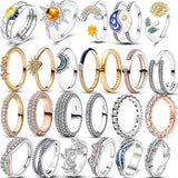 Celestial Moon Sun Ring Silver 925 Fine Jewelry