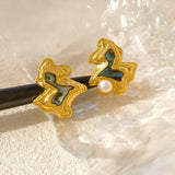 Geometric Stud Earrings 925 Silver Vintage Asymmetrical Earrings