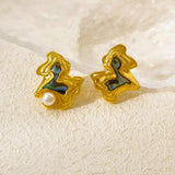 Geometric Stud Earrings 925 Silver Vintage Asymmetrical Earrings