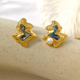 Geometric Stud Earrings 925 Silver Vintage Asymmetrical Earrings