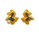 Geometric Stud Earrings 925 Silver Vintage Asymmetrical Earrings